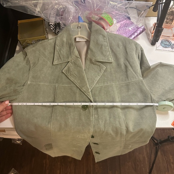 EUC Vintage 100% Suede Leather Grey Jacket, Size Medium - Picture 6 of 6